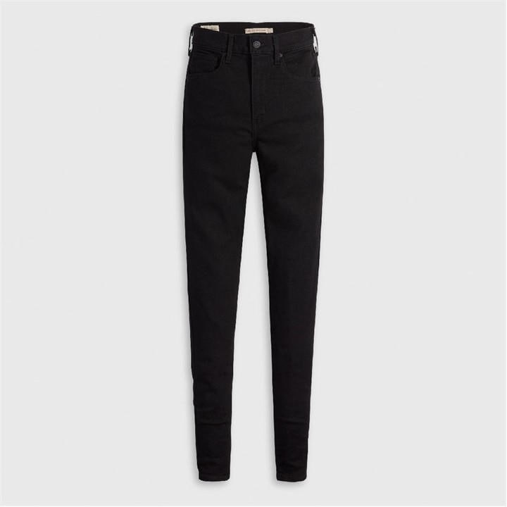 Levis Women's Black Mile High Super Skinny Jeans in Size 25 L28, Sports Direct