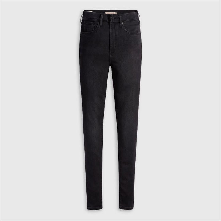 Levis Women's Black Mile High Super Skinny Jeans in Size 25 S, Sports Direct