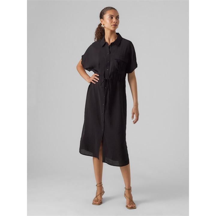 Vero Moda Women's Black Iris Shirt Dress in Size 10, Sports Direct