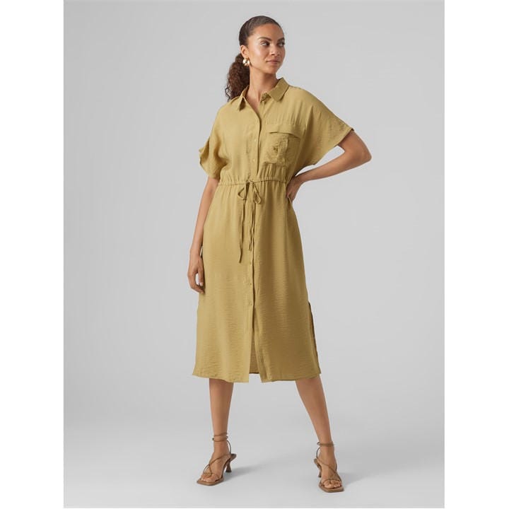Vero Moda Women's Green Iris Shirt Dress in Size 10, Sports Direct