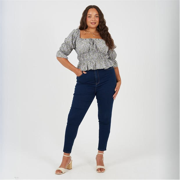 Light Blue - Brave Soul - Womens Plus Size Mid Rise Skinny Jean