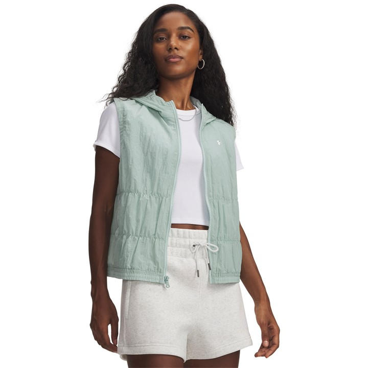 Under Armour Women's Blue Rival Woven Ruched Vest in Size 14, Sports Direct