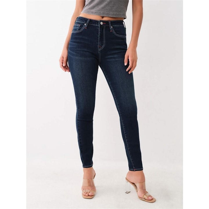 True Religion Women's Blue Tr Halle High Rise Skinny Jeans Mens in Size 25 L32, Sports Direct