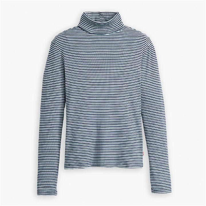 Levis Women's Dreamy Turtleneck Burgundy Long Sleeve T-Shirt - Navy Blazer - 10 (S) - Image 3