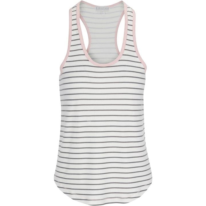 Pj Salvage Women's White Scoop-Neck Tank in Size 8, Sports Direct