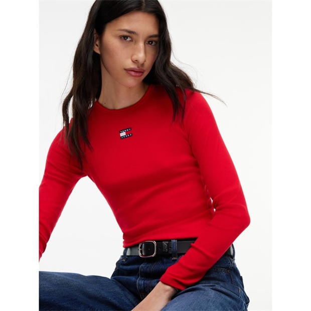Lavish Red - Tommy Jeans - TJ Bdg LS T-Shirt Ld64