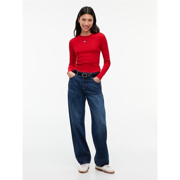Lavish Red - Tommy Jeans - TJ Bdg LS T-Shirt Ld64