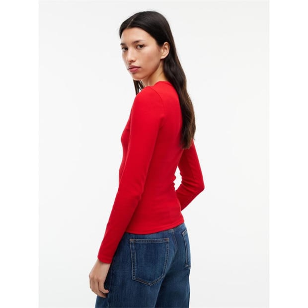 Lavish Red - Tommy Jeans - TJ Bdg LS T-Shirt Ld64