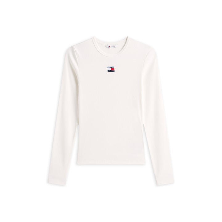 Tommy Jeans Women's Cream Tj Bdg Ls T-Shirt Ld64 in Size 16, Sports Direct