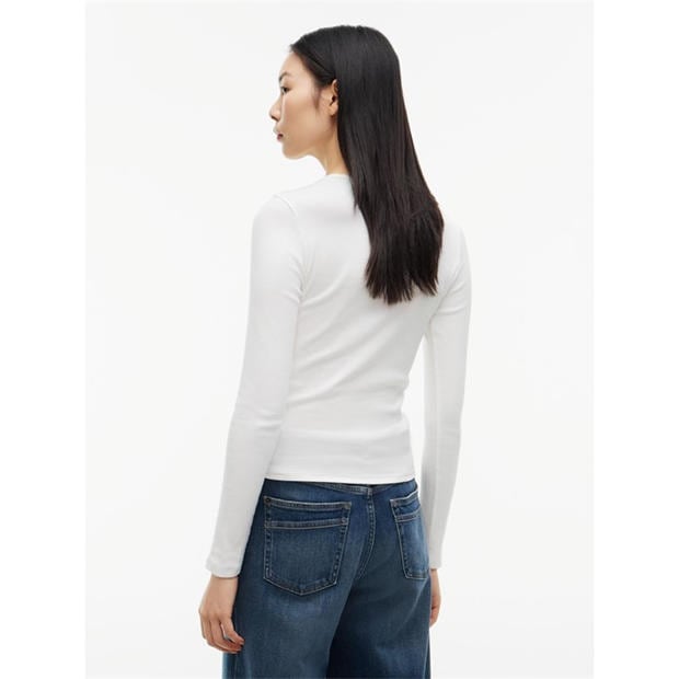 Ecru - Tommy Jeans - TJ Bdg LS T-Shirt Ld64