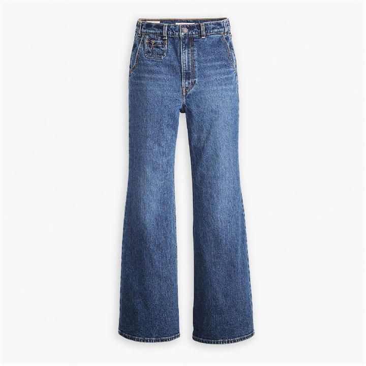 Levis Women's Blue Ribcage Bells Vintage Moment Skinny Jeans in Size 32 R, Sports Direct