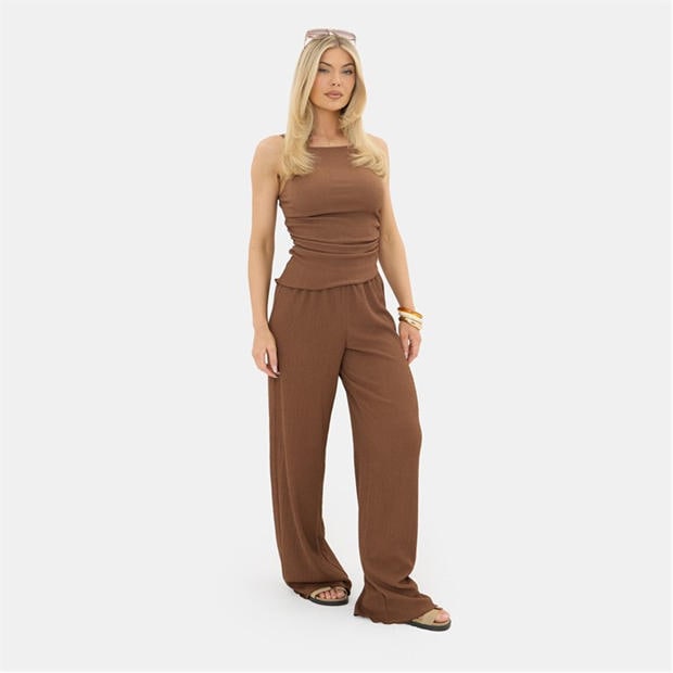 brown - I Saw It First - Textured Ruched Cami Top