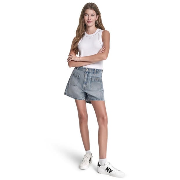 King - DKNY - DKNY Jeans High Rise A-Line Patch Pocket Short
