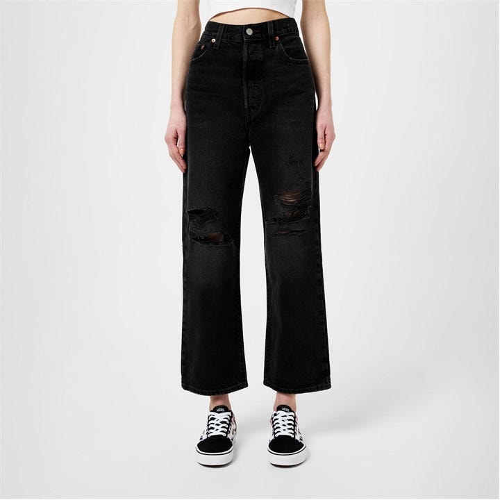Levis Women's Blue Ribcage Jeans in Size 25 L31, Sports Direct