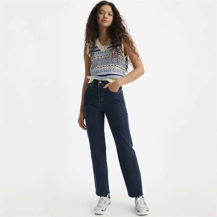 Levis Women's Blue Ribcage Jeans Small