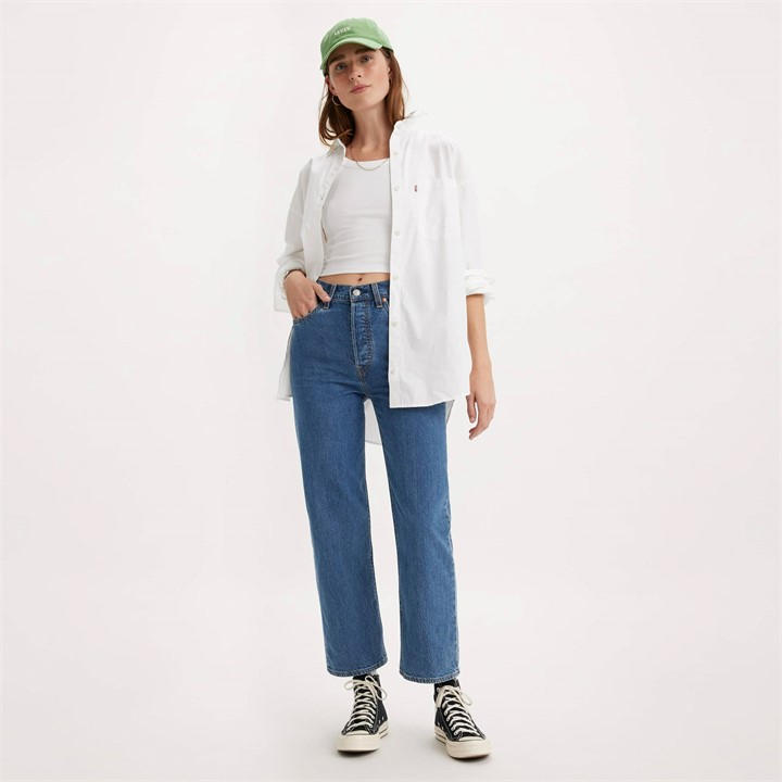 Levis Women's Blue Ribcage Jeans Small
