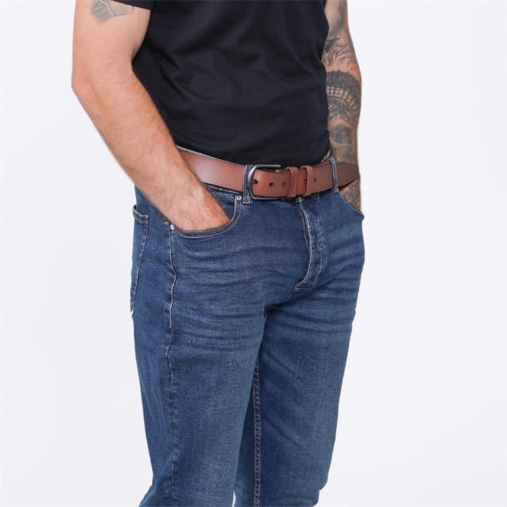 Firetrap Men's Blue Belted Jeans in Size 36 L, Sports Direct