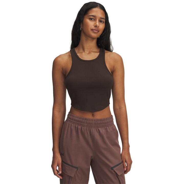 Under Armour Women's Brown Rival Rib Vest in Size 12, Sports Direct