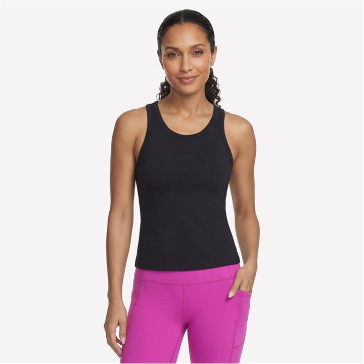 Skechers Women's Black Gowalk Shelf Bra Tank Vest in Size 12, Sports Direct