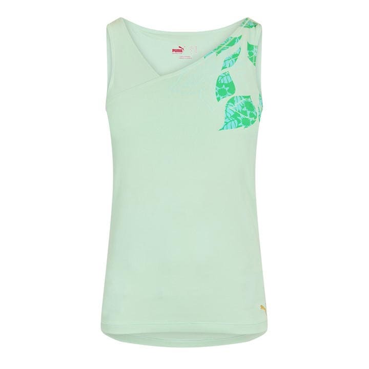 Puma Women's Green Vest Shala Graphic Top in Size 8, Sports Direct