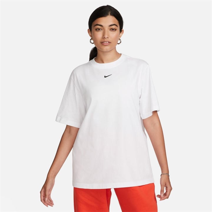 Nike Women's White Oversized Logo T-Shirt in Size 10, Sports Direct