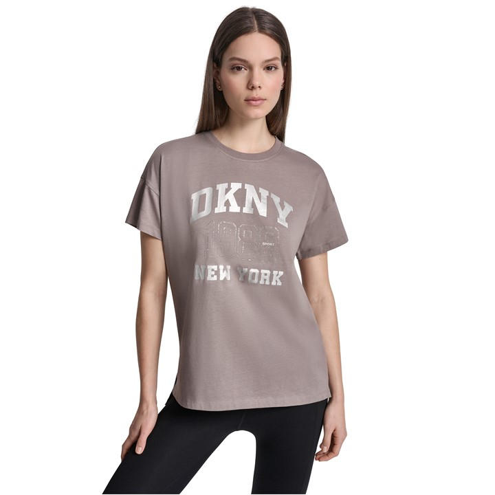 Dkny Women's Grey T-Shirt in Size 14, Sports Direct