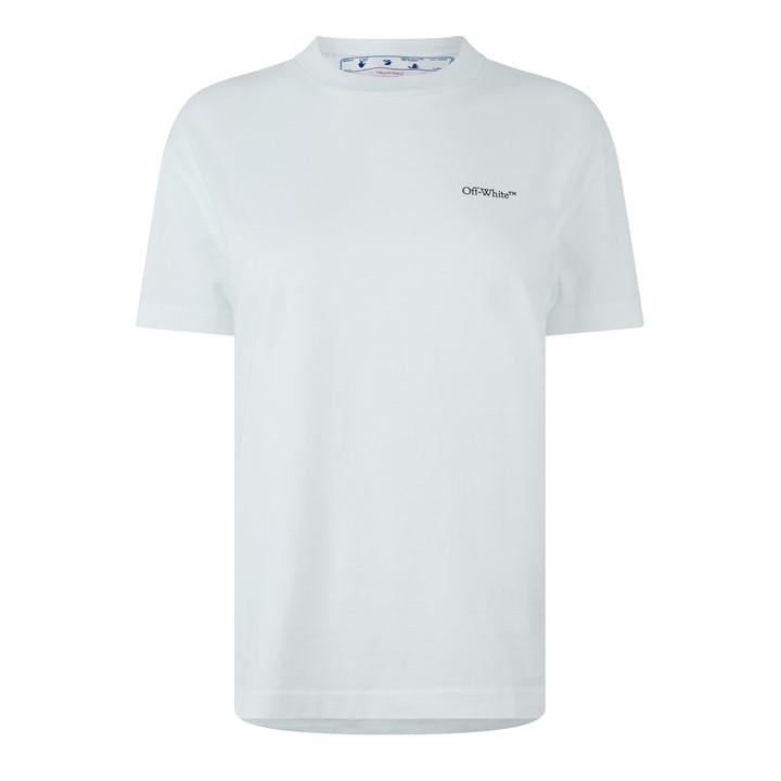 Off White Women's White Off Arrow Floral Cotton Short Sleeve Crew Neck T-Shirt in Size 6, Sports Direct