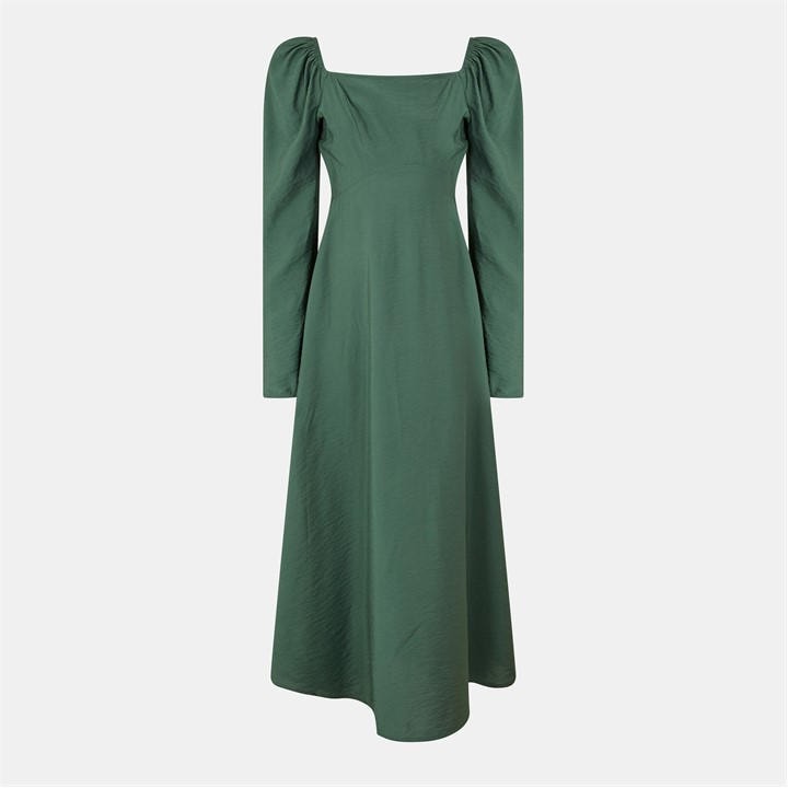 Nobodys  Women's Green Abby Midi A-Line Dress in Size 8, Sports Direct