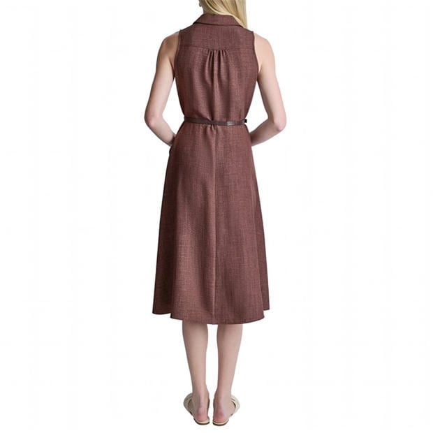 Java - DKNY - Women's SL Belted Midi Shirt Dress