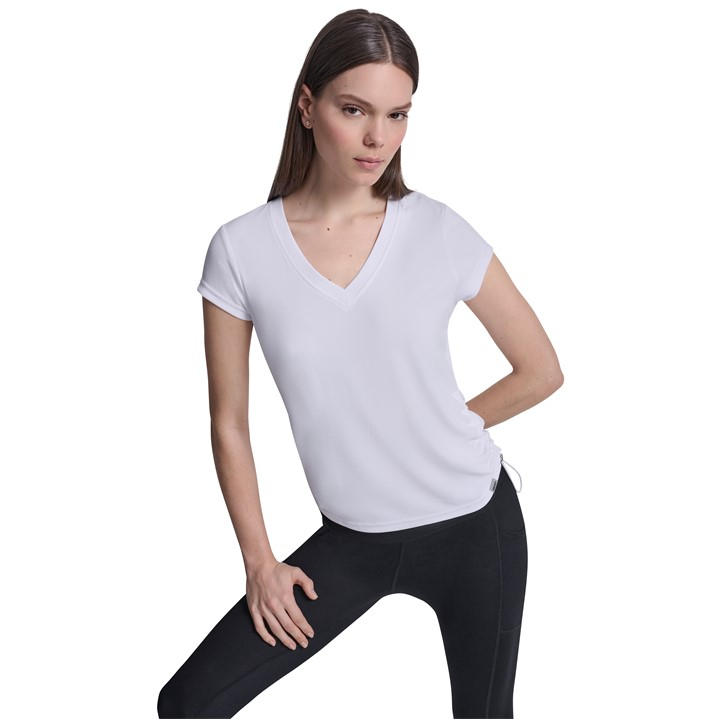 Dkny Women's White Slim Fit T-Shirt in Size 14, Sports Direct