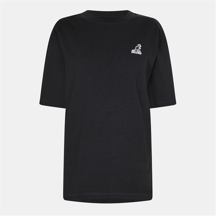 Kangol Women's Black Oversized T-Shirt in Size 8, Sports Direct