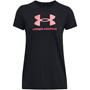 Blk/Pink Shock - Under Armour - Graphic T-Shirt Womens