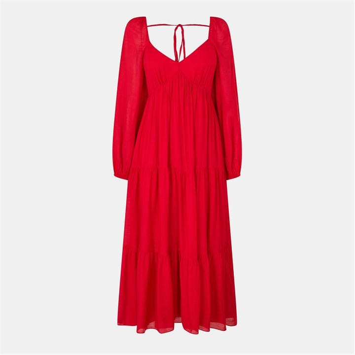 Nobodys  Women's Red Char Long Maxi Dress in Size 10, Sports Direct