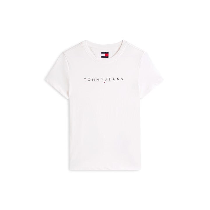 Tommy Jeans Women's White Slim Fit T-Shirt in Size 10, Sports Direct