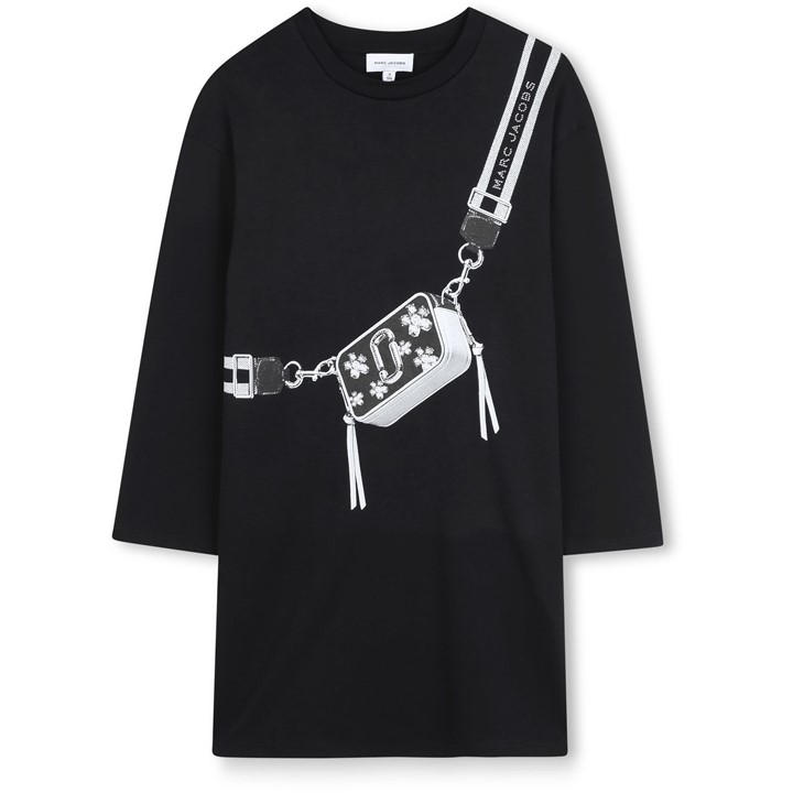 Marc Jacobs Girls Black Kids' Snapshot T-Shirt Dress in Size 9 - 10 Years, Sports Direct