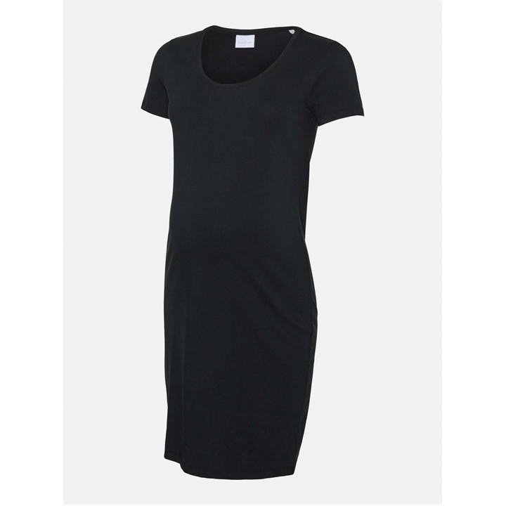 Mamalicious Women's Black Maternity Short Sleeve Jersey Dress in Size 8, Sports Direct