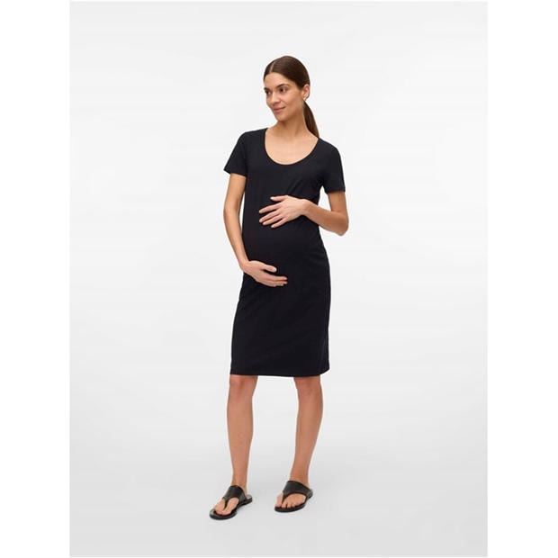 Black - Mamalicious - Maternity Short Sleeve Jersey Dress