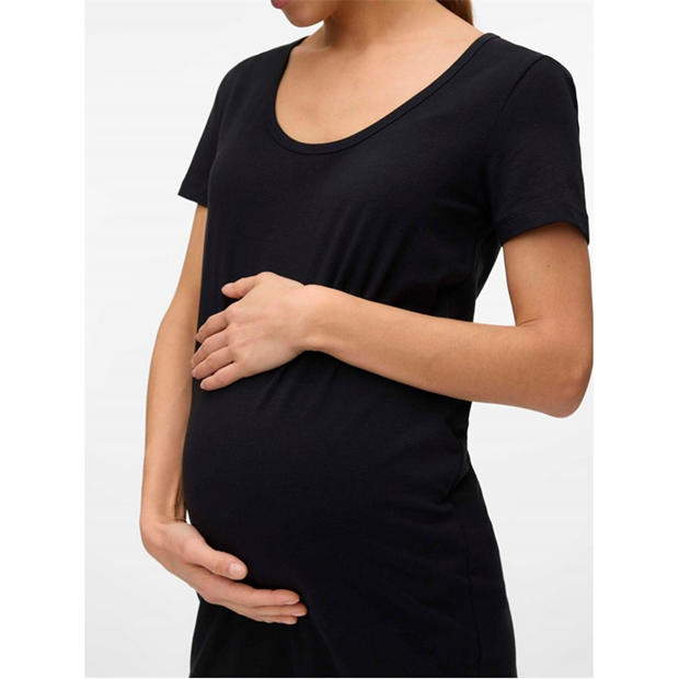 Black - Mamalicious - Maternity Short Sleeve Jersey Dress