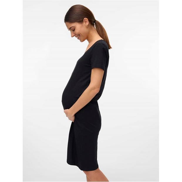 Black - Mamalicious - Maternity Short Sleeve Jersey Dress