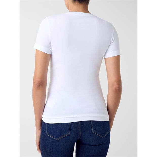 Pure White - Guess - Women's Cn Original Hotfix Slim Fit T-Shirt