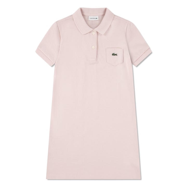 Lacoste Girls Pink Kids' Polo Dress in Size 11 - 12 Years, Sports Direct