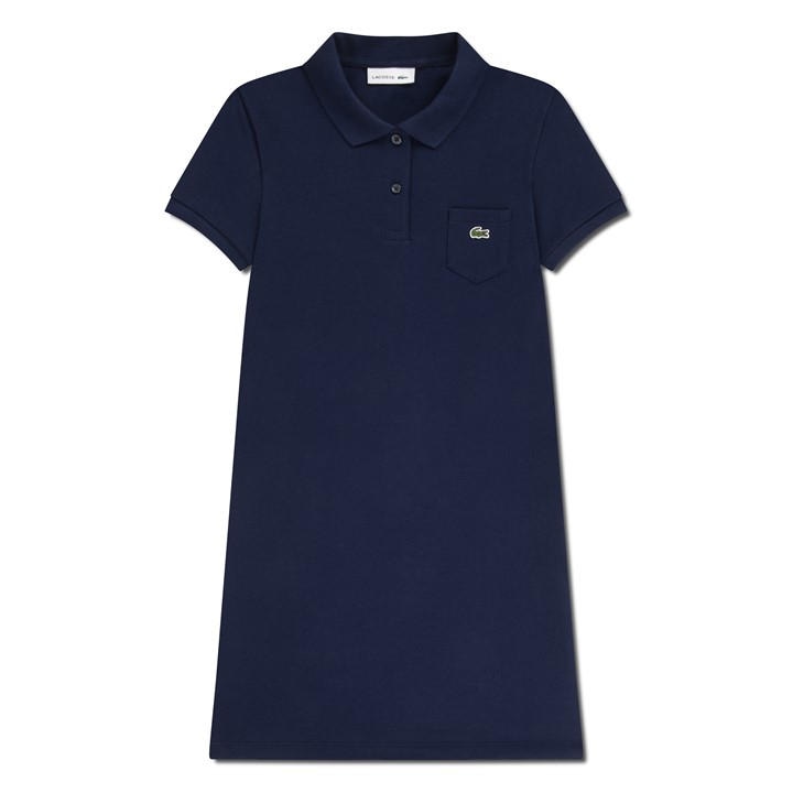 Lacoste Girls Blue Kids' Polo Dress in Size 11 - 12 Years, Sports Direct