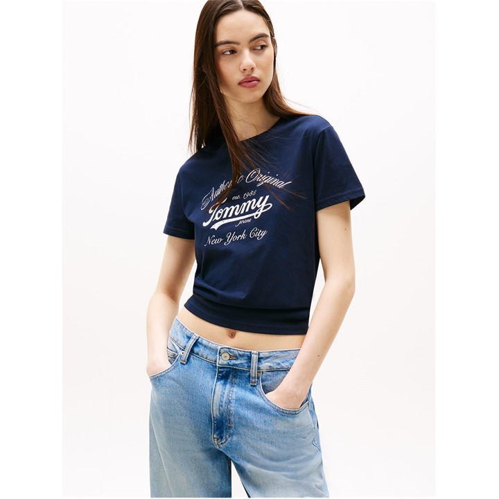New York City  Women's  Essential Logo Tee, Football by Tommy Jeans in Size 12, Sports Direct