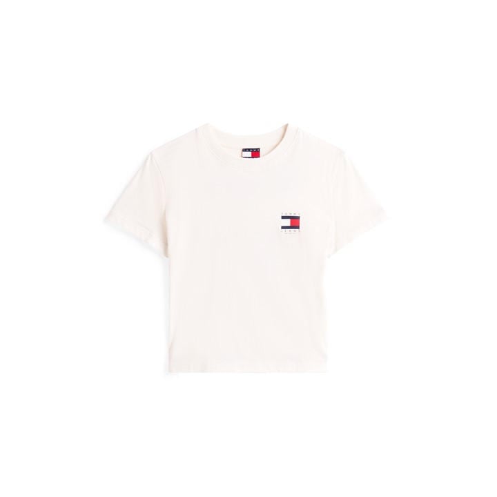 Tommy Jeans Women's White Flag Graphic T-Shirt in Size 14, Sports Direct