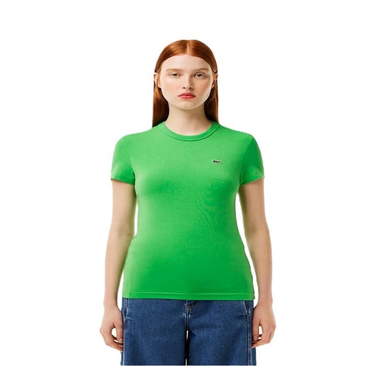 Lacoste Women's Green Slim T-Shirt in Size 8, Sports Direct