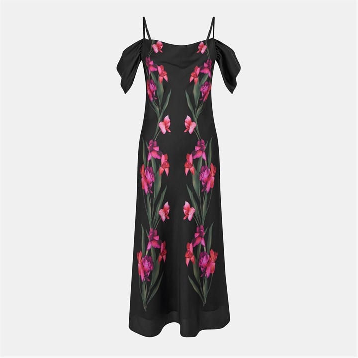 Ted Baker Women's Black Satin Midi Slinky Dress in Size 8, Sports Direct