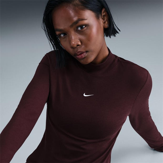 Burgundy Crush/ - Nike - Women's Knitted Mock T-Shirt