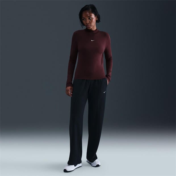 Burgundy Crush/ - Nike - Women's Knitted Mock T-Shirt