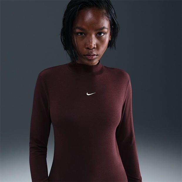 Burgundy Crush/ - Nike - Women's Knitted Mock T-Shirt