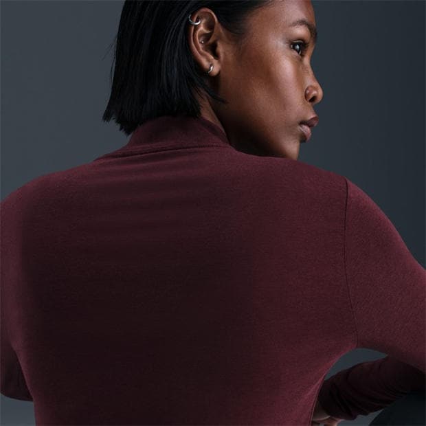 Burgundy Crush/ - Nike - Women's Knitted Mock T-Shirt